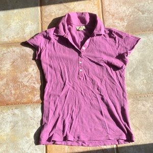 LUCKY BRAND JEANS SHORT SLEEVE SHIRT, EGGPLANT, SIZE SMALL